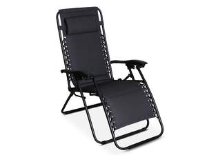 Free Item With Purchase: Zero Gravity Chair with Padded Cushion - Black