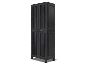 Full-Size Outdoor Storage Cabinet with Multi-Shelf - Black
