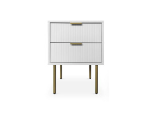 DS 2-Drawer Bedside Table White