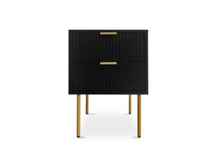 Bedside Table: DS 2-Drawer Bedside Table Black