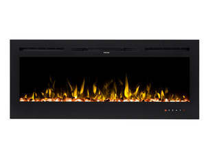 Electric Fireplace: 50" Electric Fireplace with Remote & Pebbles - Wall Mount/Recessed
