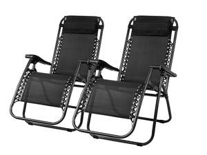 13th Birthday Deals: Zero Gravity Chair Black - Set of 2