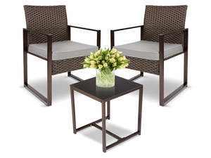 13th Birthday Deals: Livonia Outdoor Rattan Set Brown PE rattan