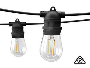 Festoon Lights: Fixed Socket Festoon Lights with LED Bulbs - 17 m