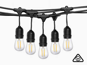 Suspended Socket Festoon Lights with LED Bulbs - 17 m