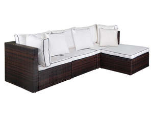 Outdoor Sale: Hampton 4PC PE Rattan Outdoor Sofa Set