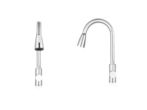 Bathroom Health Beauty: Silver Kitchen Faucet with Pull-out Spray