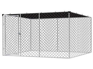 Dog Run: DS Dog run D with shade sail 4x2.3x1.8m