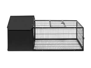 Rabbit Hutches: Metal Pet Hutch Black - 160cm