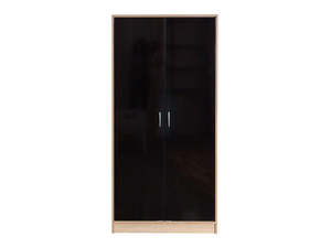 Wardrobes: Bardalona 2-Door Wardrobe - Gloss Black