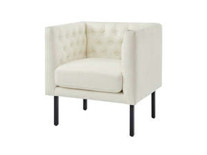 Occasional Chairs: DS Tufted Club Chair White