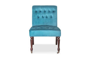 Pirie Velvet Accent Chair - Light Blue