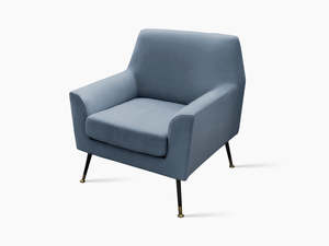 Occasional Chairs: Leisure Chair S48 Velvet Light Blue
