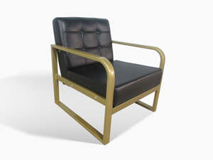 Occasional Chairs: Aculina PU Leather Accent Chair - Black