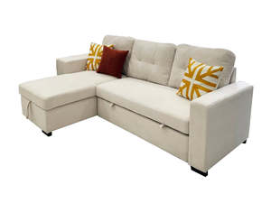 Sofas Sectionals Sofa Beds: Pull Out Sofa Bed with Side Storage - Beige