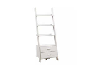 Hollow Core ladder Bookcase White