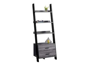 Storage Cabinets Bookshelves: Hollow Core Ladder Bookcase Dark Grey