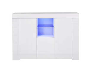 Storage Cabinets Bookshelves: Anshos Storage Cabinet with LED Light - White