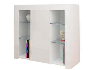 Anshos Side Cabinet with LED Light - White