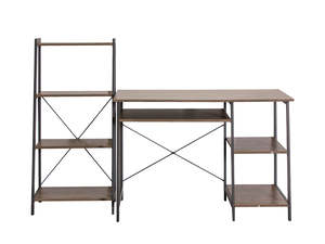 Computer Desks: Metal Frame Desk and Bookcase Set