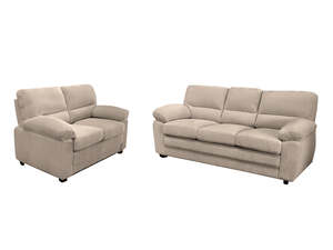 T Lincole Corduroy Sofa Set Khaki