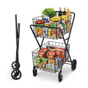 Kitchen Trolley: Emajin Foldable Shopping Trolley Cart