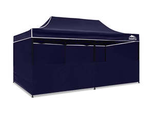 DS Gazebo with Silver-Coated Roof 3m x 6m - Navy