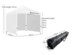 Gazebo D HEX 3x3m set WHITE with bonus wheel bag