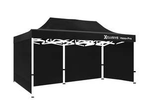 Xclusive Gazebo D HEX 3x6m BLACK