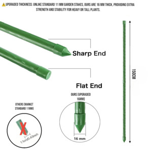 Kiwi Disable List: DS BS 10pcs 16mm×150CM Plastic Coated Metal Garden Stakes