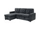 Collyn Pull Out Sofa Bed with Left Chaise Chenille Dark Grey
