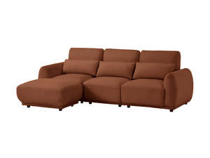 Living Room: 4Pcs Modular Sofa Set Orange