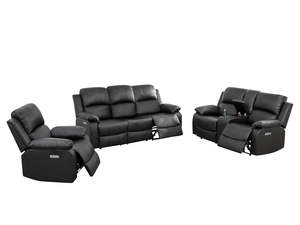 Evely Electric Recliner Sofa Set Black