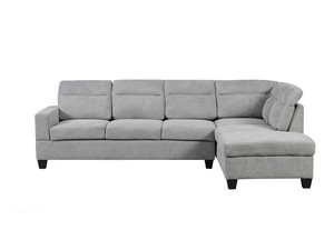 Delano Sectional Sofa with Right Chaise Linen Grey