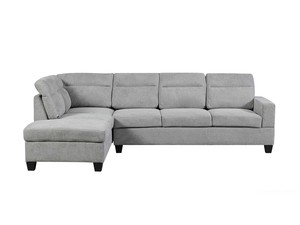 Delano Sectional Sofa with Left Chaise Linen Grey