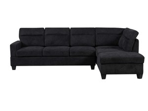 Delano Sectional Sofa with Right Chaise Linen Black