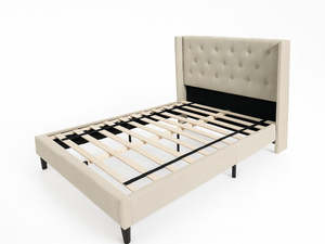 Zyber Excl Discounted: Cordelia Bed Frame Beige - Double