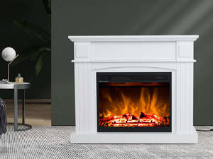 Electric Fireplace: Electric Fireplace Suite White Mantel