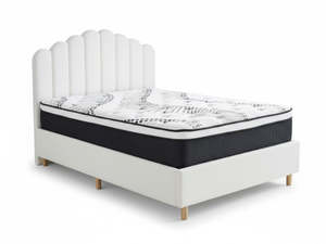 Shelley Boucle Bed Frame & Euro Top Mattress J32 - Queen