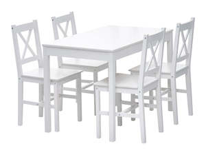 Best Sellers 1: Selma 5-Piece Wooden Dining Set - White