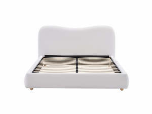 Pre Order: DS Chelsy Boucle Bed Frame Beige - Queen