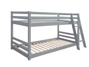 DS Polli Grey Bunk Bed with 10cm Bonnell Mattress Combo