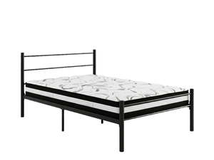 Zyber Test Discounted: Sol Metal Bed Frame Black & L30 Mattress - King Single
