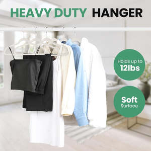 DS BS 50Pack Velvet Hangers -45cm White