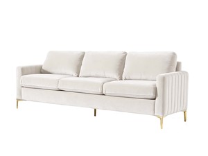 DS Velvet 3 Seater Sofa Beige
