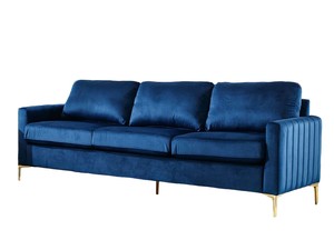 DS Velvet 3 Seater Sofa Navy Blue