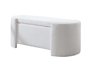 Pre Order: DS Boucle Storage Bench White
