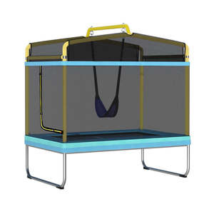 Trampoline: Everfit 6FT Trampoline for Kids w/ Enclosure Safety Net Swing Rectangle