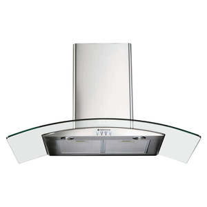 T Parmco RANGEHOOD CURVED GLASS 900MM STAINLESS 1000M3H