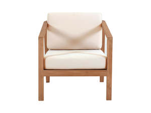 Jason Single Seater Teak Wood Outdoor Chair – Cream